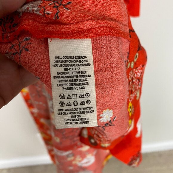 Free People Gorgeous Jess Wrap Dress Womens Small Red Floral Midi - Picture 6 of 12